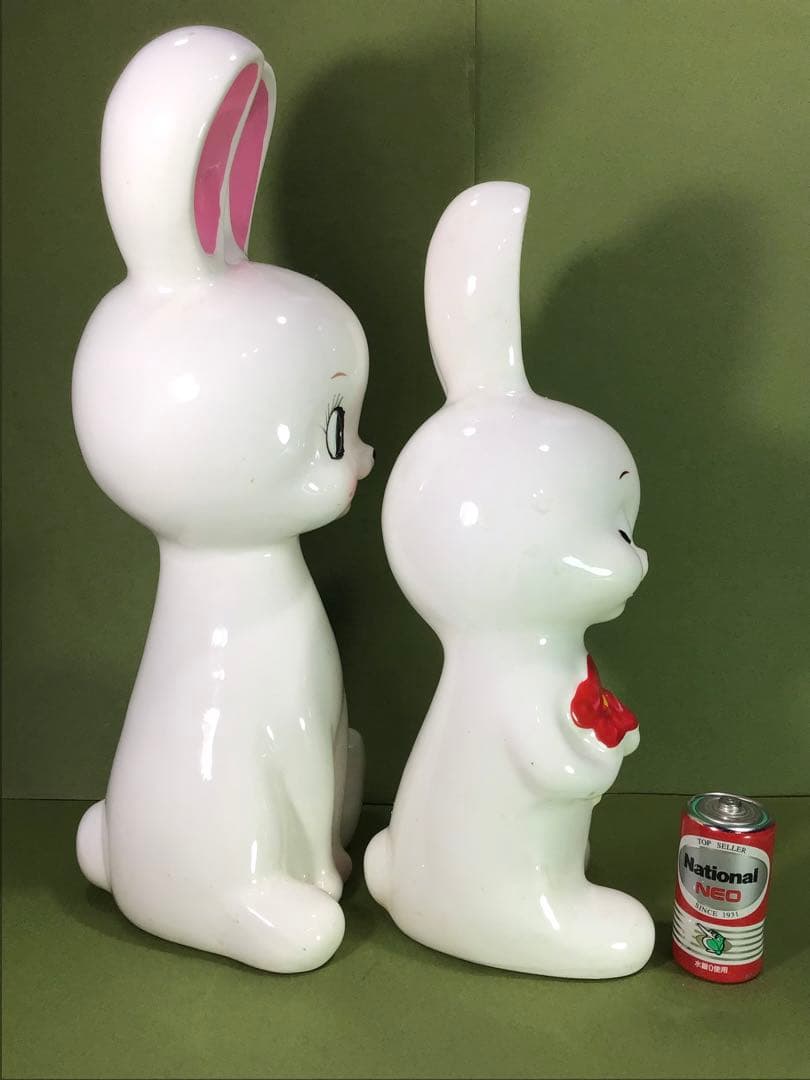 昭和レトロ 可愛い うさぎ 兎 陶器 人形 宇山あゆみ 内藤ルネ 水森亜土 玩具