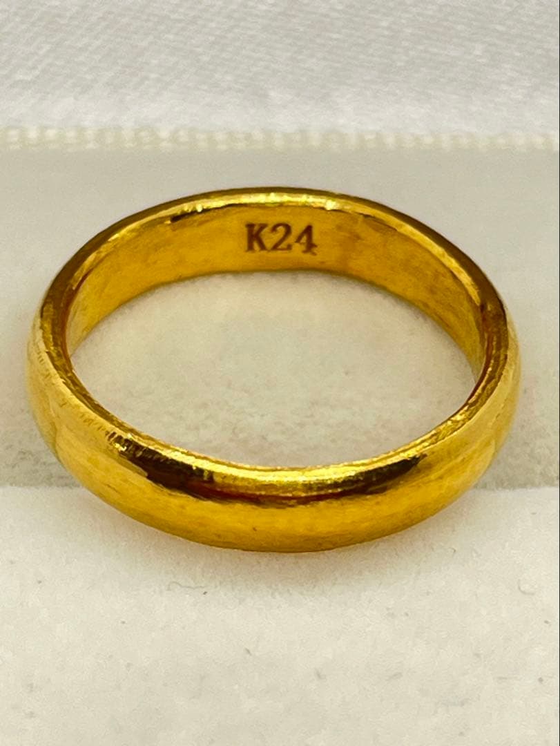 K24 純金 甲丸リング 約5.7g指輪 リング 刻印あり ハンドメイド