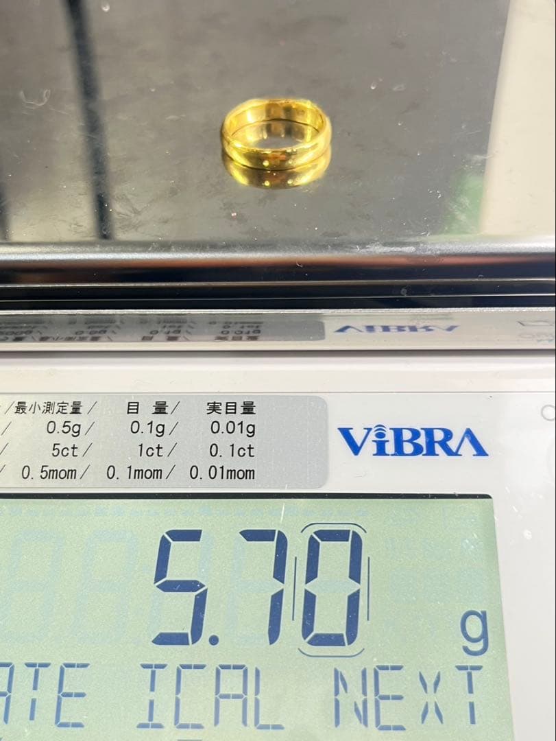 K24 純金 甲丸リング 約5.7g指輪 リング 刻印あり ハンドメイド