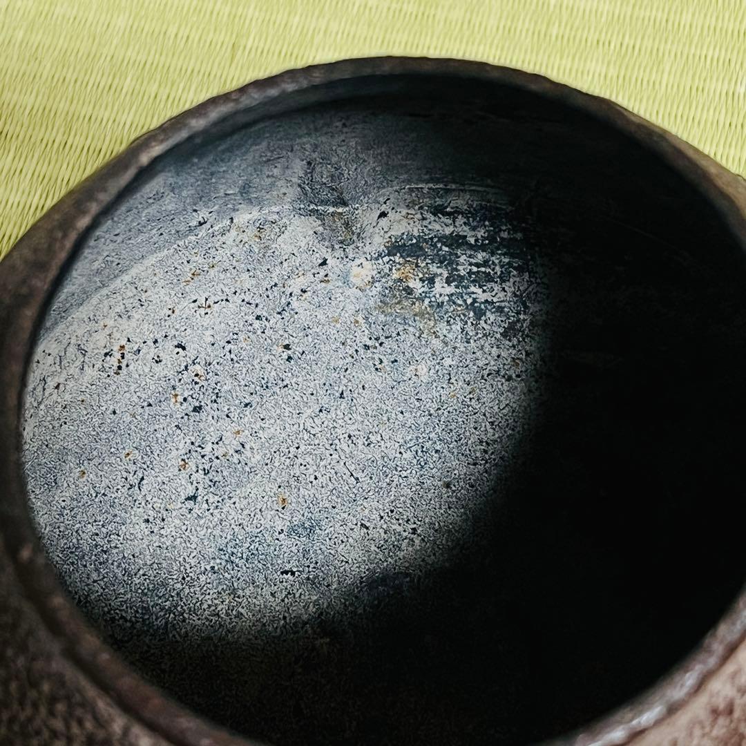 龍文堂造 丸型鉄瓶 銅製蓋付き