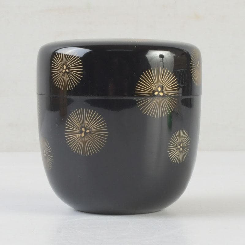 茶道具　漆塗　博堂造　松蒔絵　棗　共箱　V　9934