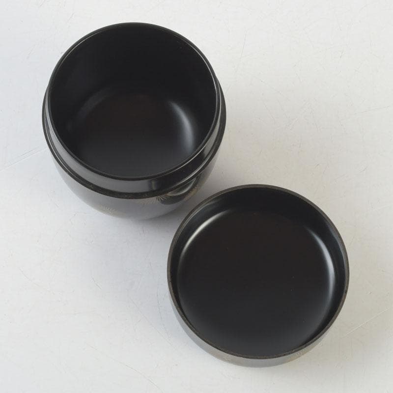 茶道具　漆塗　博堂造　松蒔絵　棗　共箱　V　9934