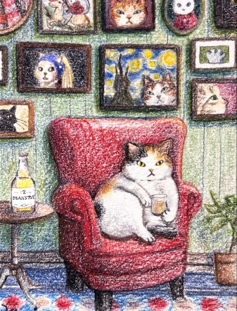 ウイスキーを嗜むねこ様 名画パロディ