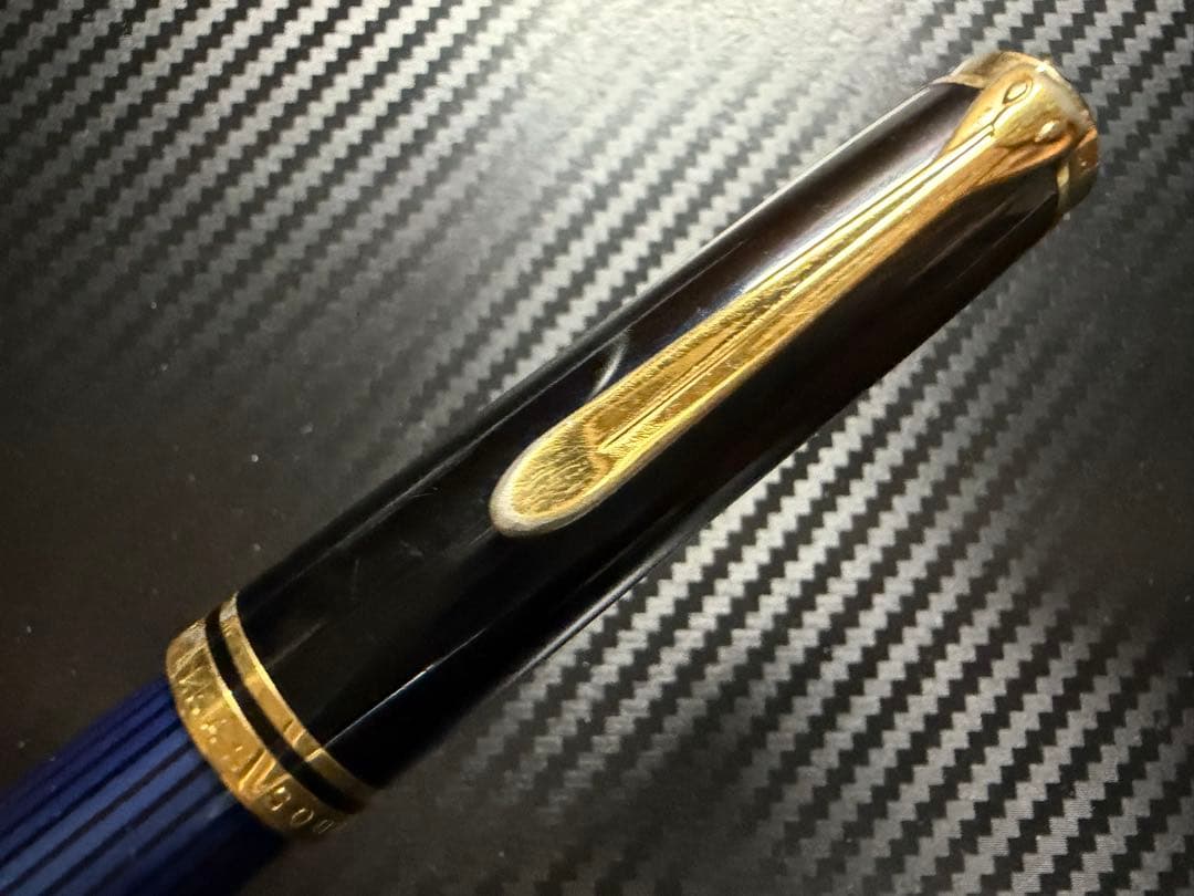 ペリカン スーベレーン M800 青縞 18C M 中字 万年筆