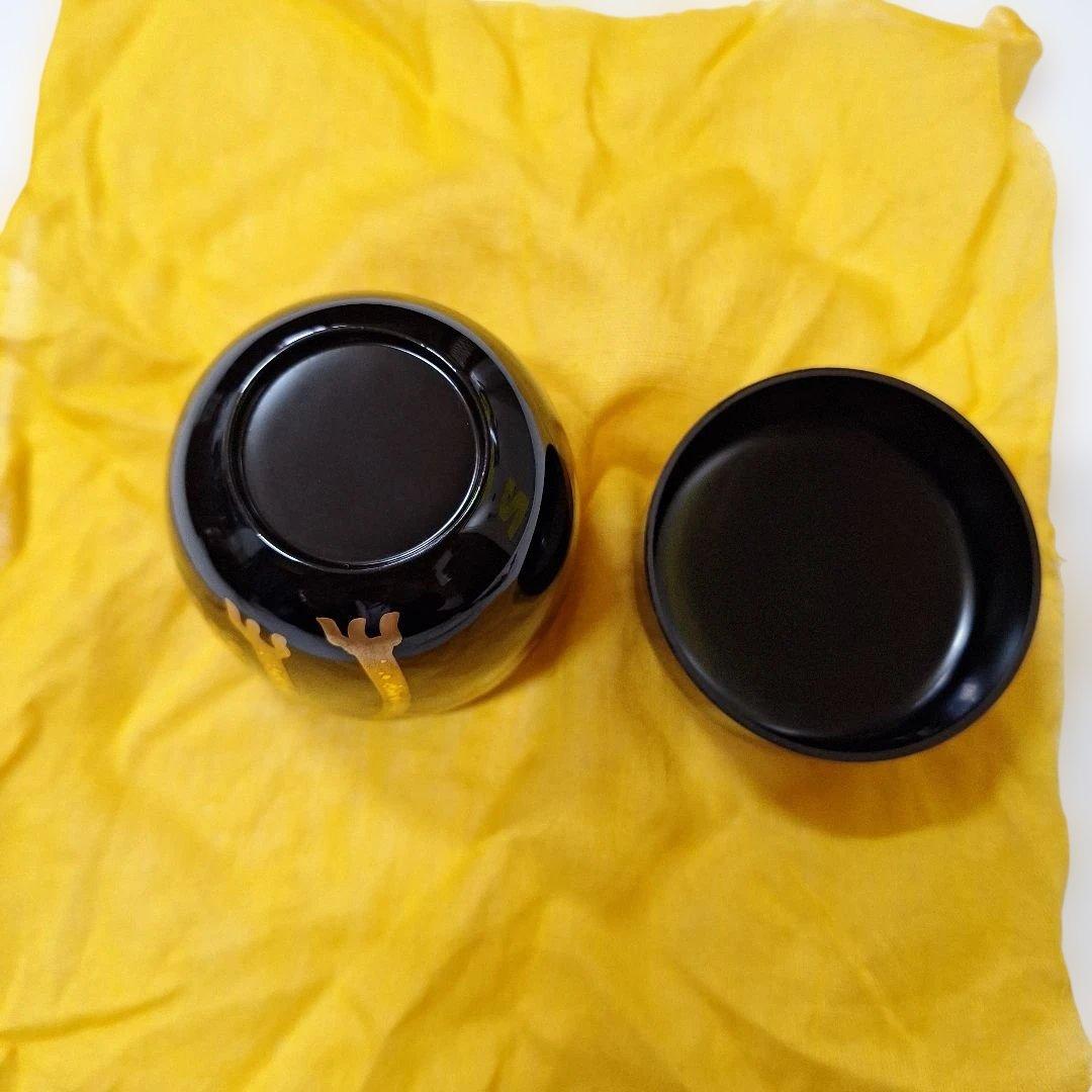 金箔松模様の茶道具 棗
