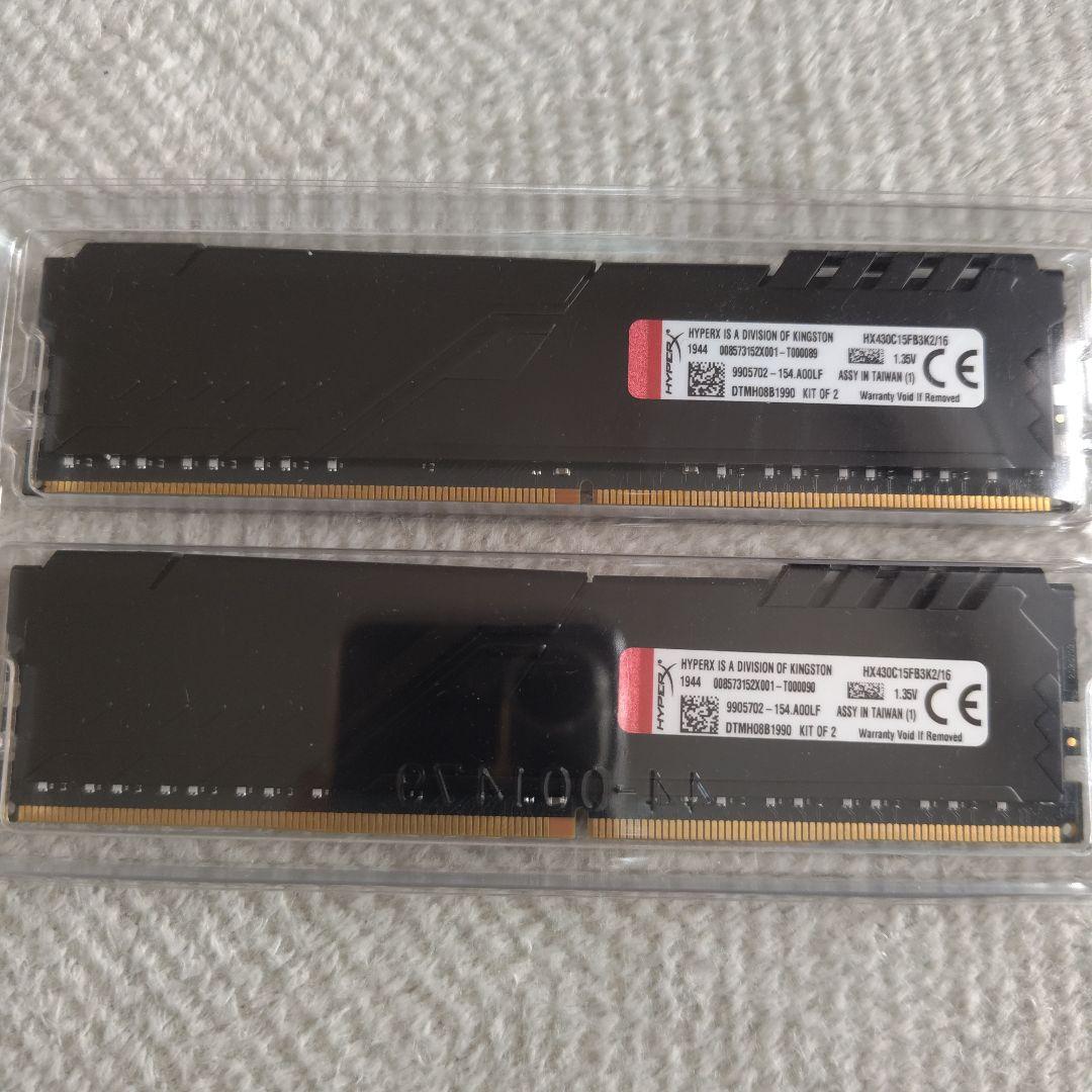 Kingstonデスクトップ用メモリ DDR4 16GB(8GB×2）