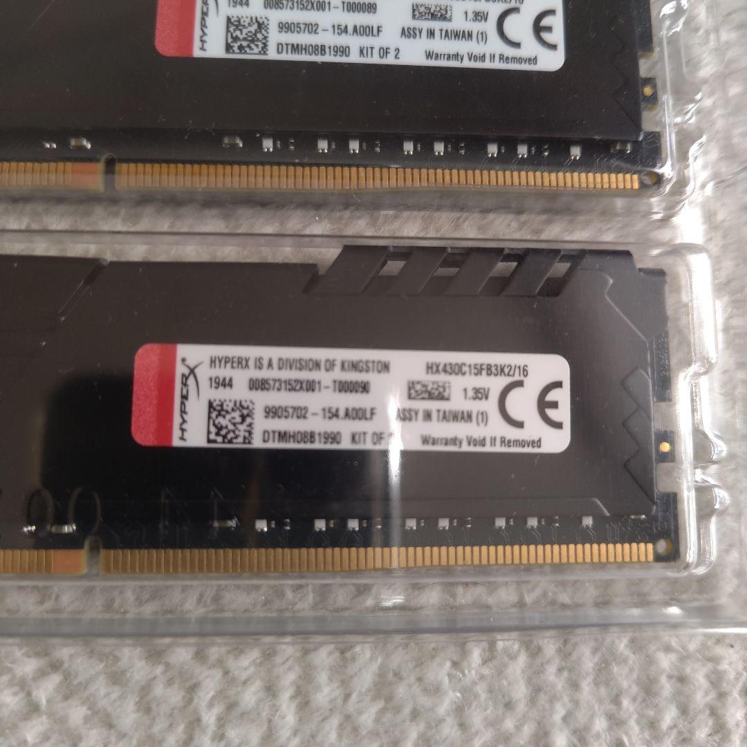 Kingstonデスクトップ用メモリ DDR4 16GB(8GB×2）