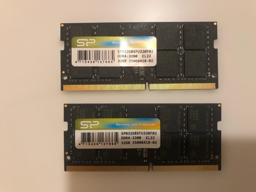 SP DDR4-3200MHz 32GB×2(64GB)ノートPC用メモリー