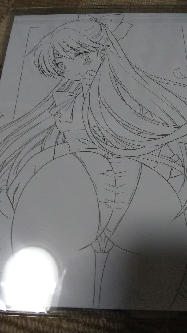 手描きイラスト　セーラーヴィーナス　振り向き姿
