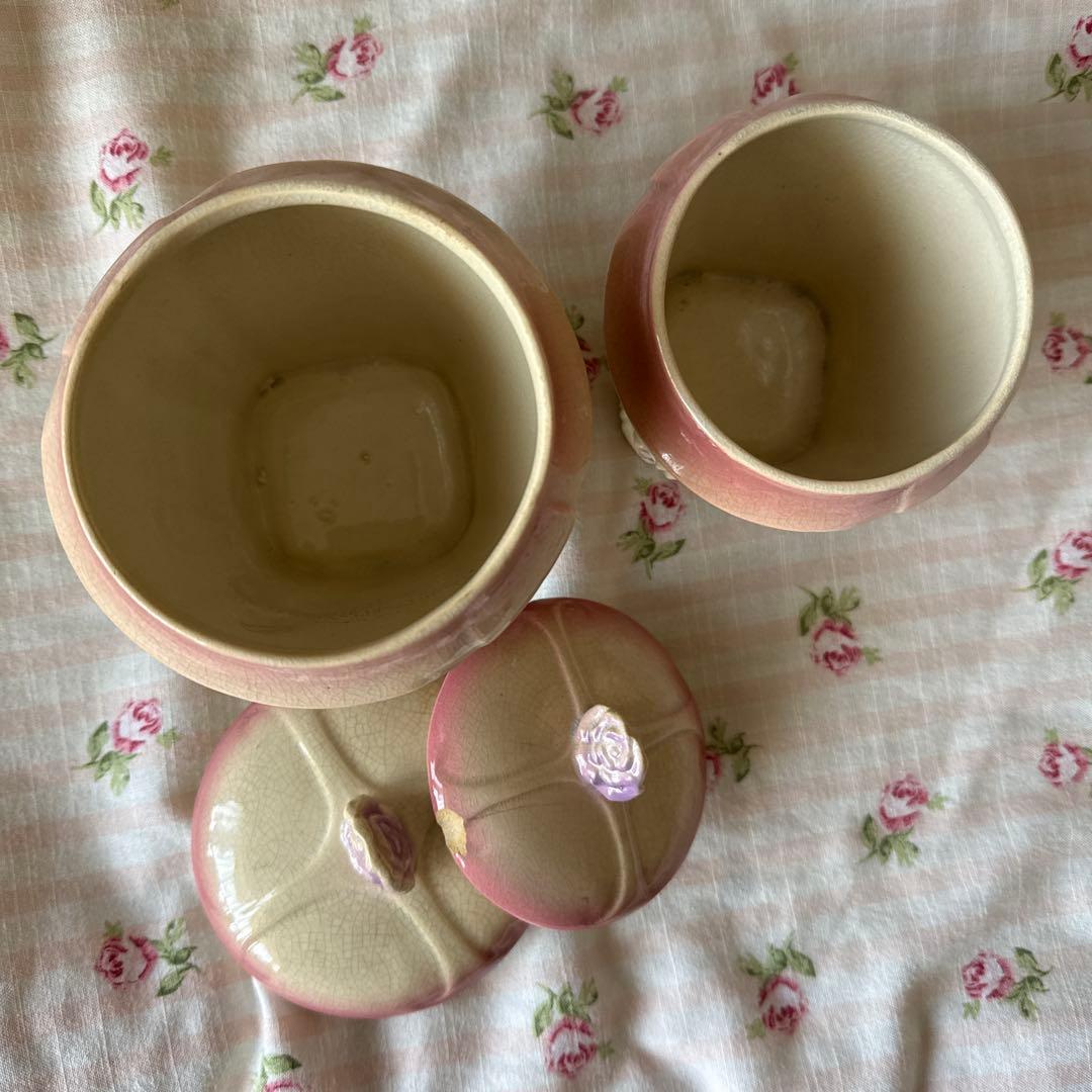 フランスアンティーク　バルボディーヌ　陶器キャニスター