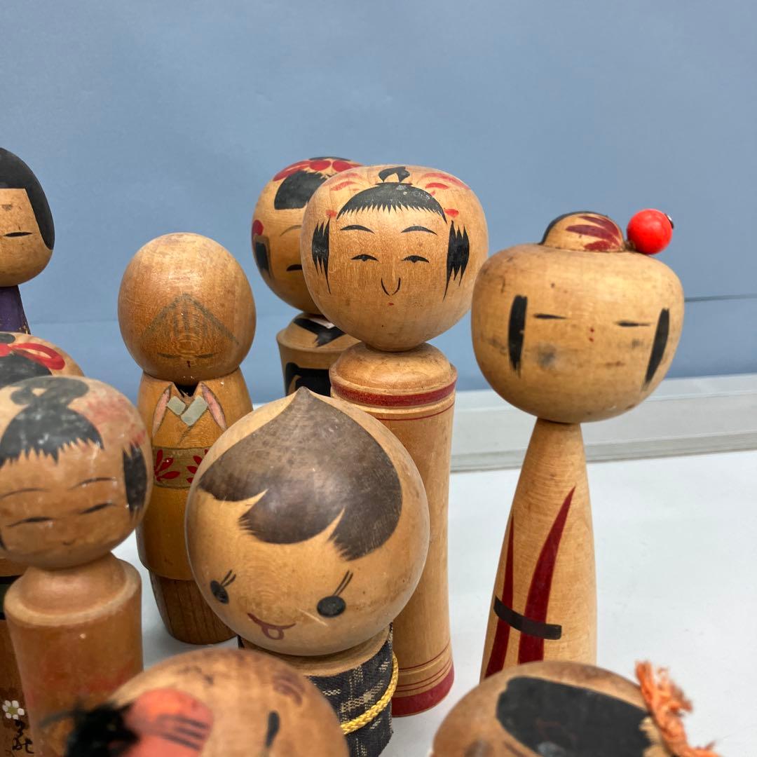 D-3 こけし まとめ売り 創作こけし 民芸品 郷土玩具 木彫り人形 昭和レトロ