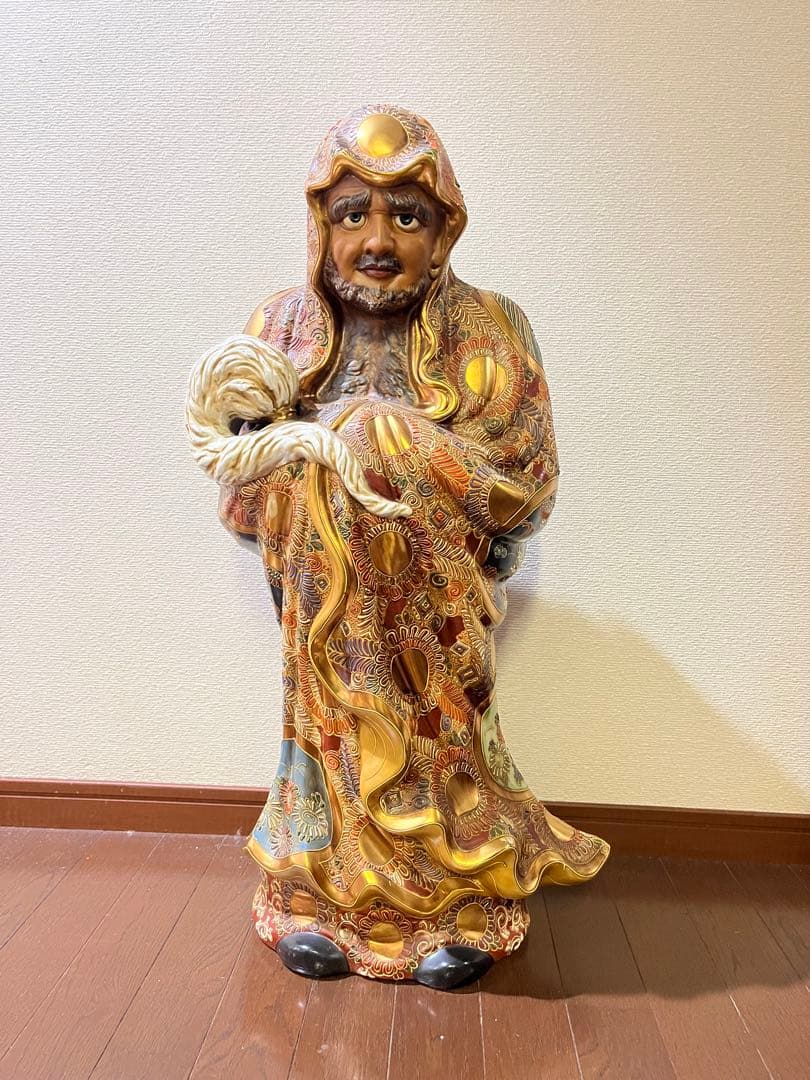 九谷焼　達磨大師像　置物　古美術品　特大　SALE