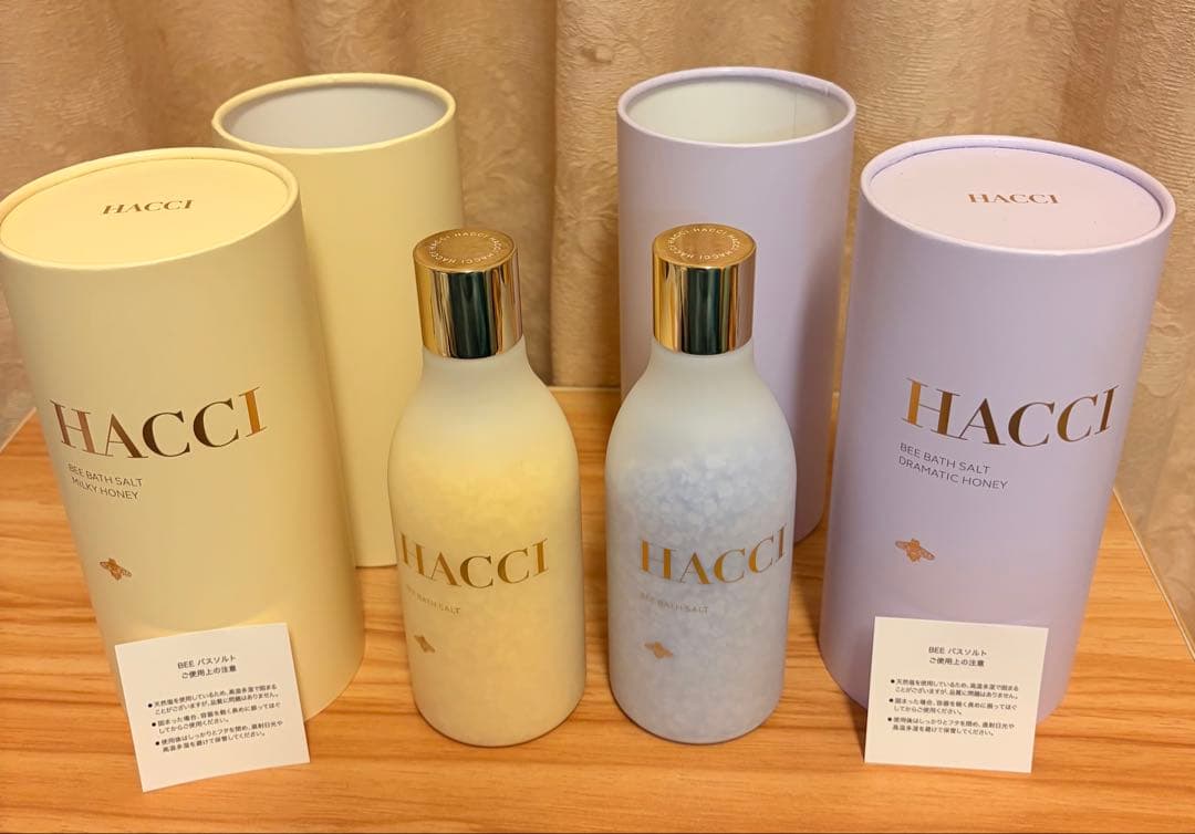 HACCI BEE バスソルトドラマティック、ミルキー　ハニー　各300g