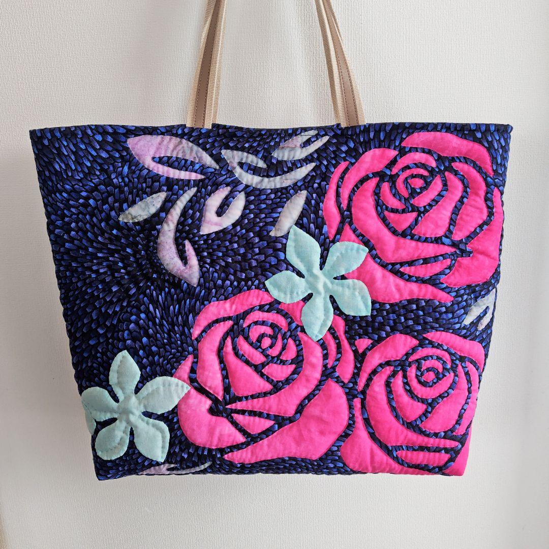 ハンドメイド　ハワイアンキルトバッグ　（大きいサイズ）