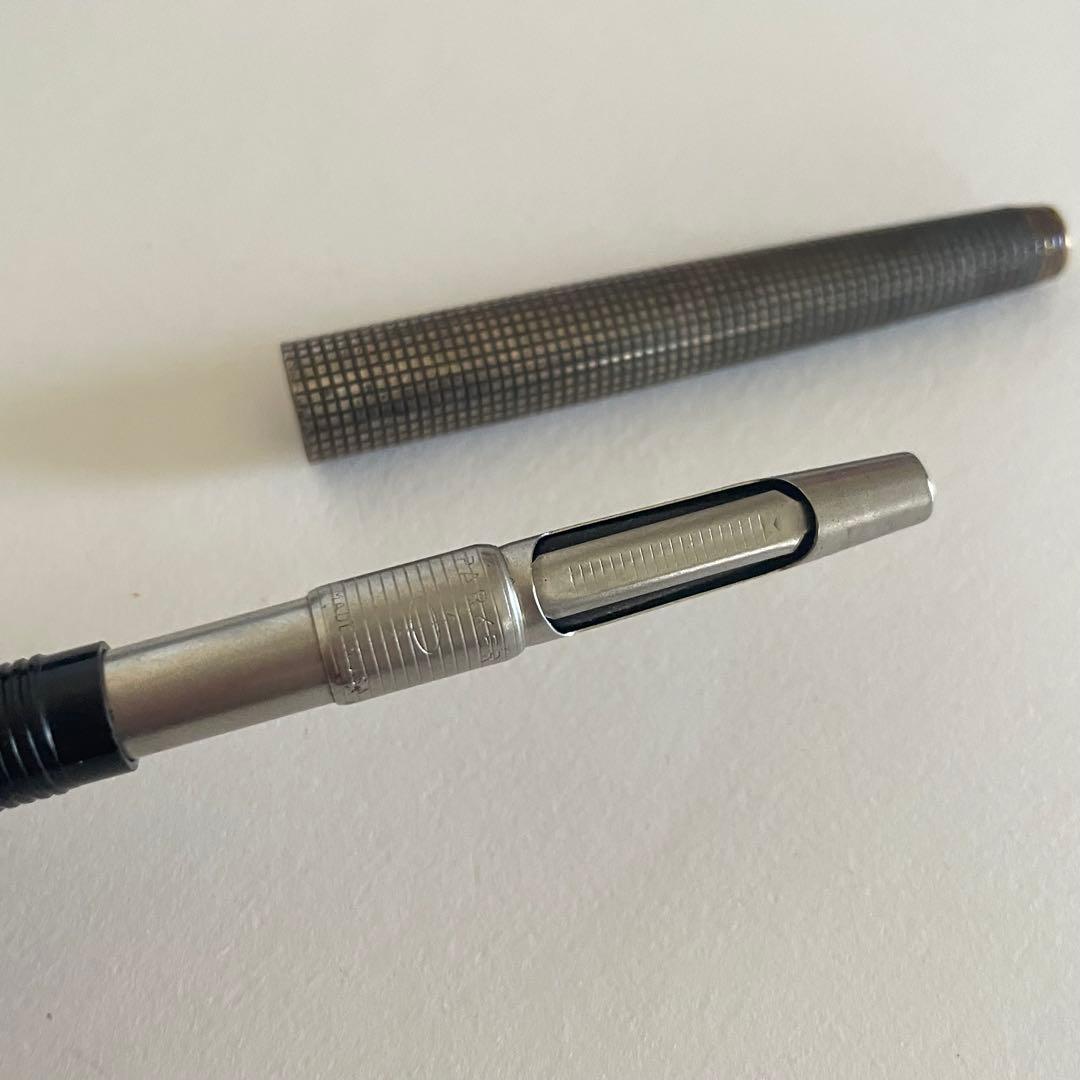 Parker 75 万年筆 シルバー メッシュ 14Kペン先 スターリング
