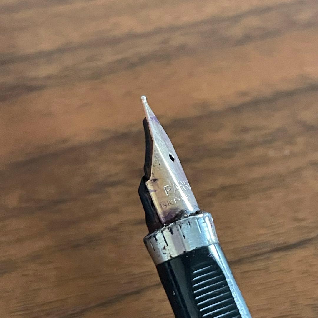 Parker 75 万年筆 シルバー メッシュ 14Kペン先 スターリング