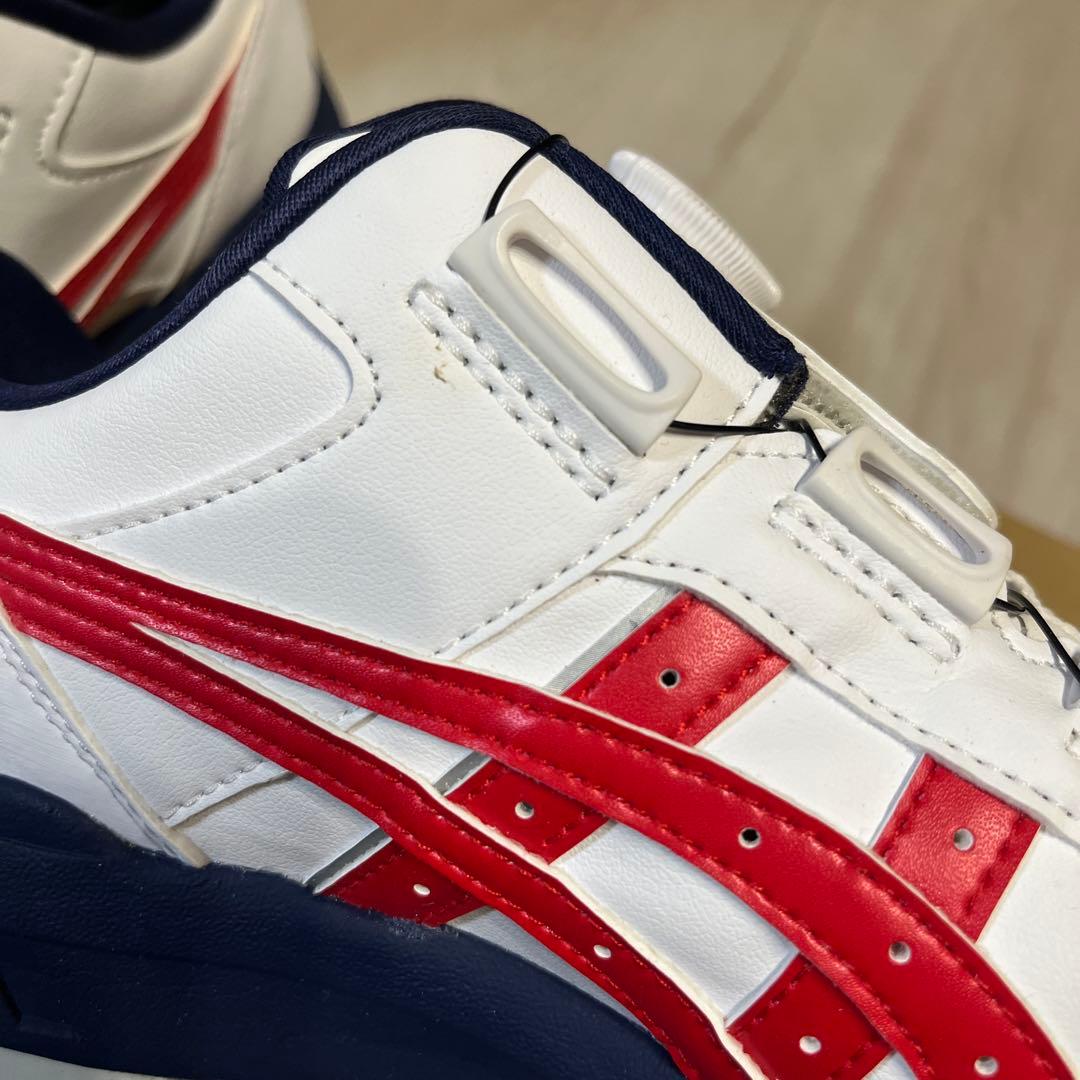 ASICS 安全靴 BOAシステム ホワイト/レッド　25cm