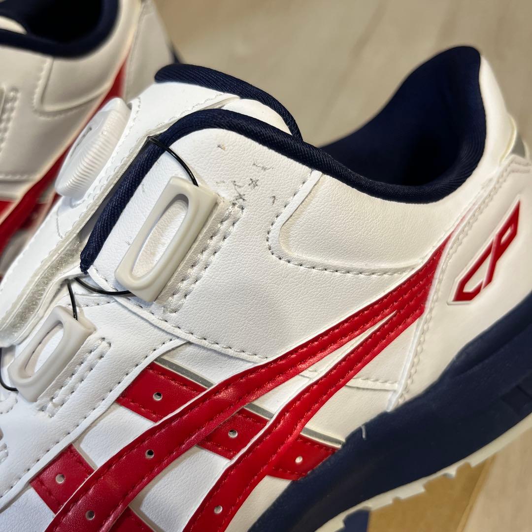 ASICS 安全靴 BOAシステム ホワイト/レッド　25cm