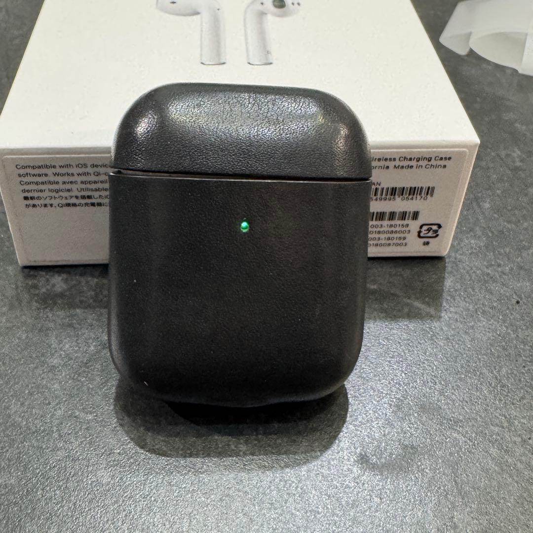 【高級本革ケース付】AirPods 第2世代 フルセット 動作OK A2031