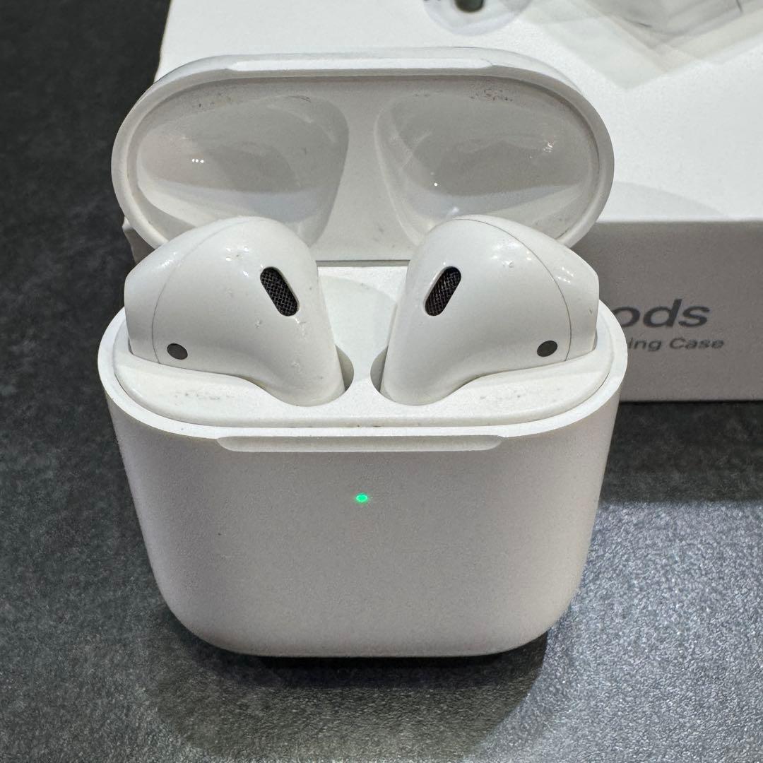【高級本革ケース付】AirPods 第2世代 フルセット 動作OK A2031