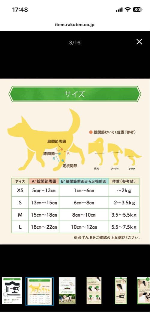 anifull 犬用膝(パテラ用)サポーター M 左足用　3.5〜5.5kg