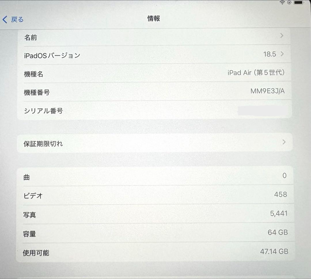 美品　Apple iPad Air 第5世代ブルー 64GB カバー付き