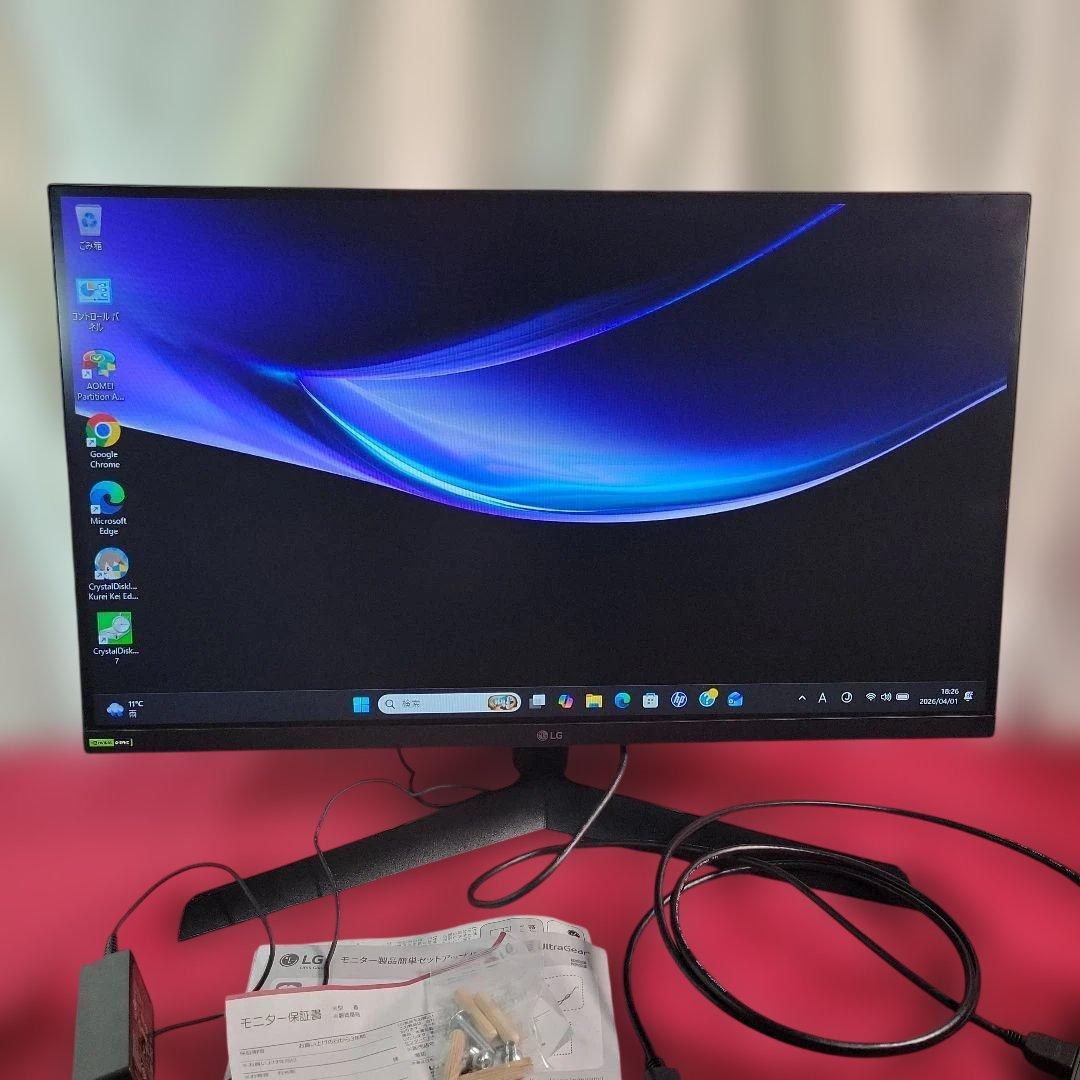 LG ゲーミングモニターUltraGear 27GS60F-B 27インチ動作品