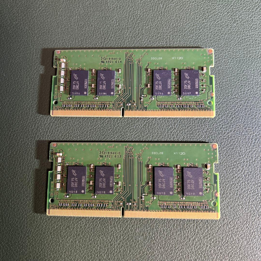 Micron製ノートPC用メモリ16GB x 2 (PC4-3200AA)