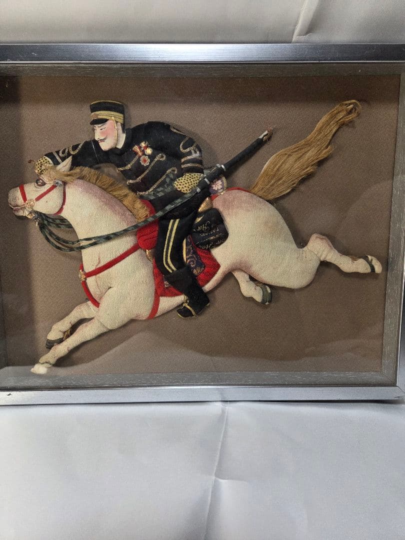 布貼り絵　アート作品 明治陸軍将校