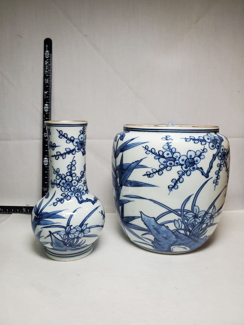保管品　茶道具　染付　皆具　平安白鳳