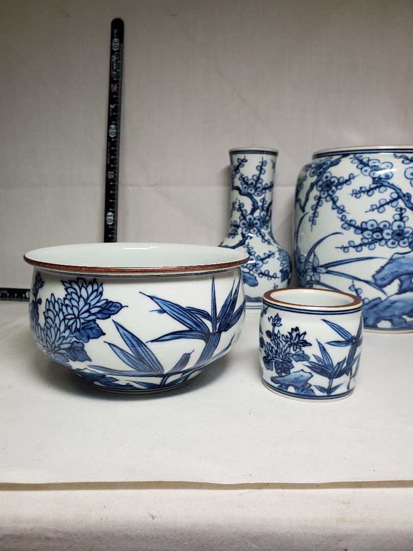 保管品　茶道具　染付　皆具　平安白鳳