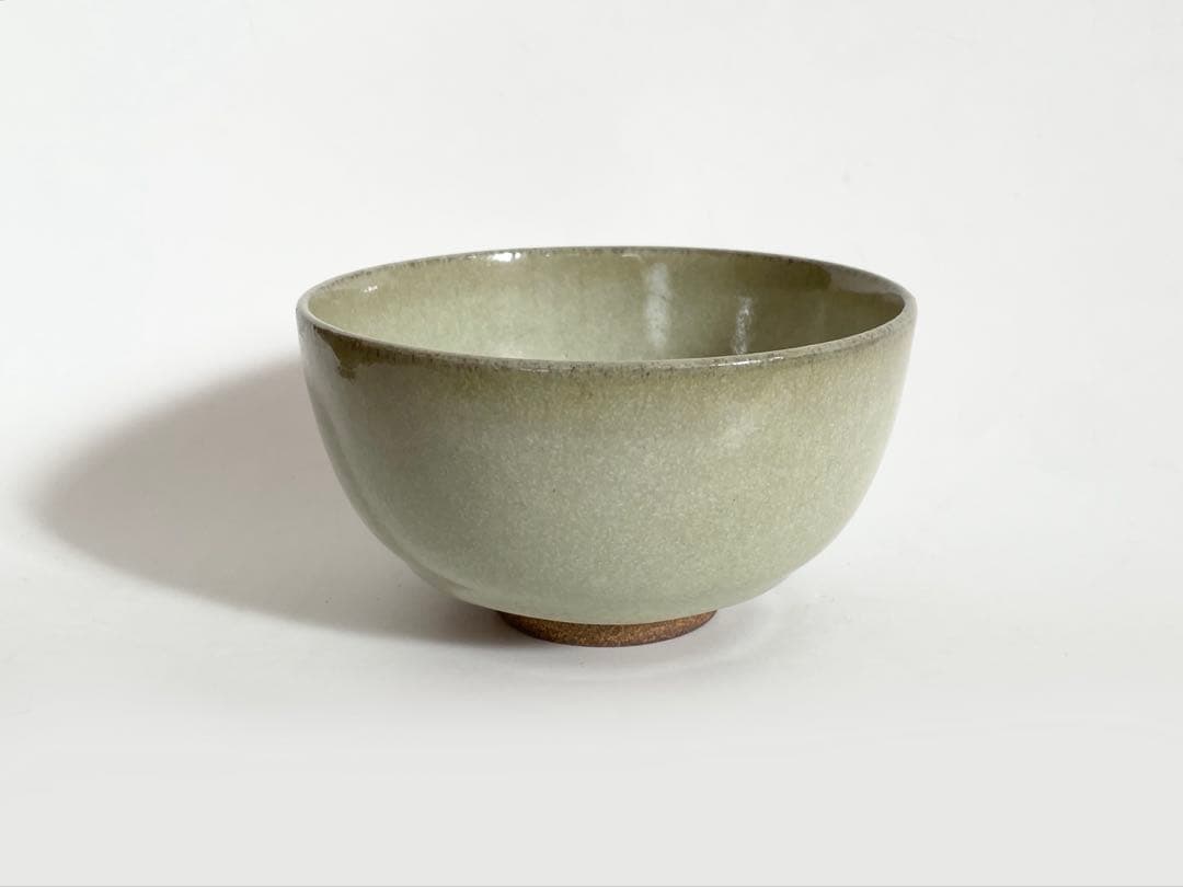 陶芸家　大塩正義　赤膚焼　萩釉　茶碗　共箱　日展評議員　橋本明治展記念