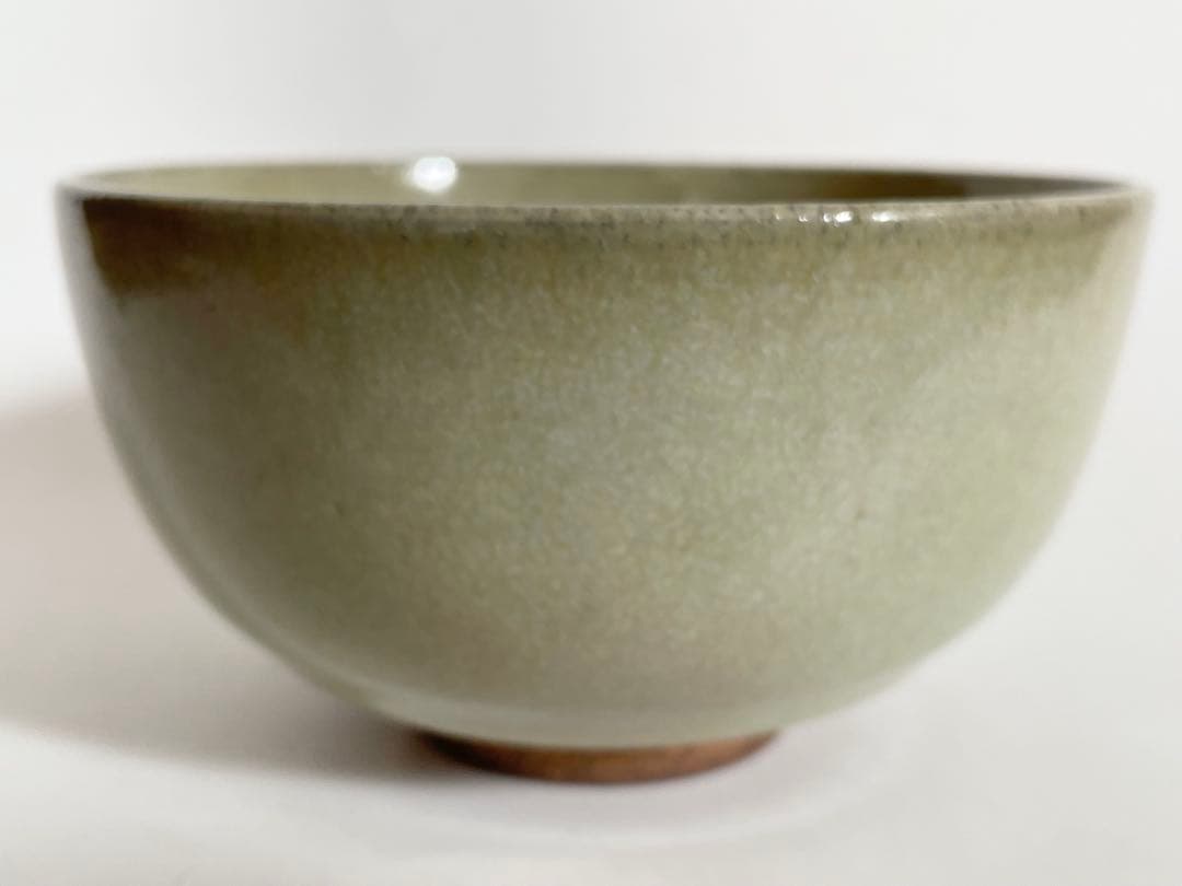 陶芸家　大塩正義　赤膚焼　萩釉　茶碗　共箱　日展評議員　橋本明治展記念