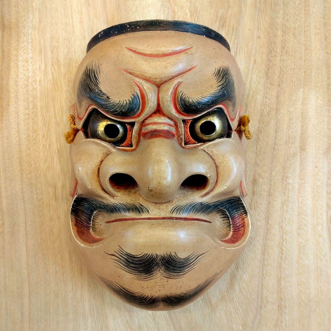 大癋見 おおべしみ 能面　手作り　木製
