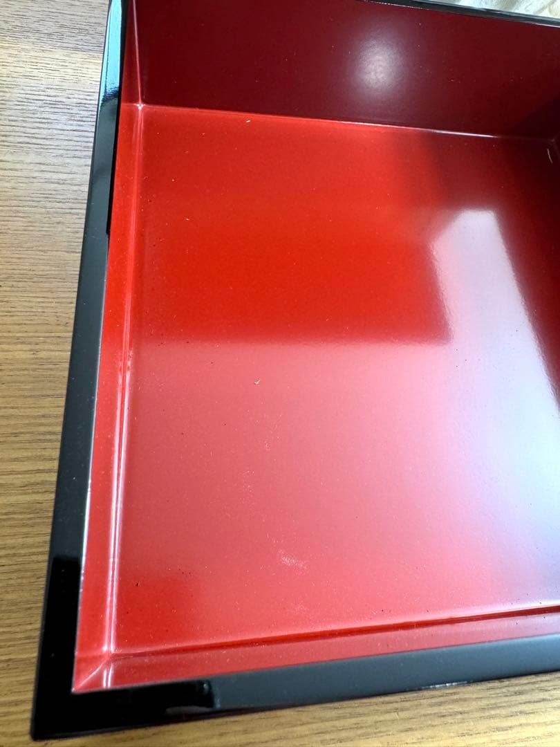 暮しの器　重箱　三段重　沈金　天然木　未使用品　共箱