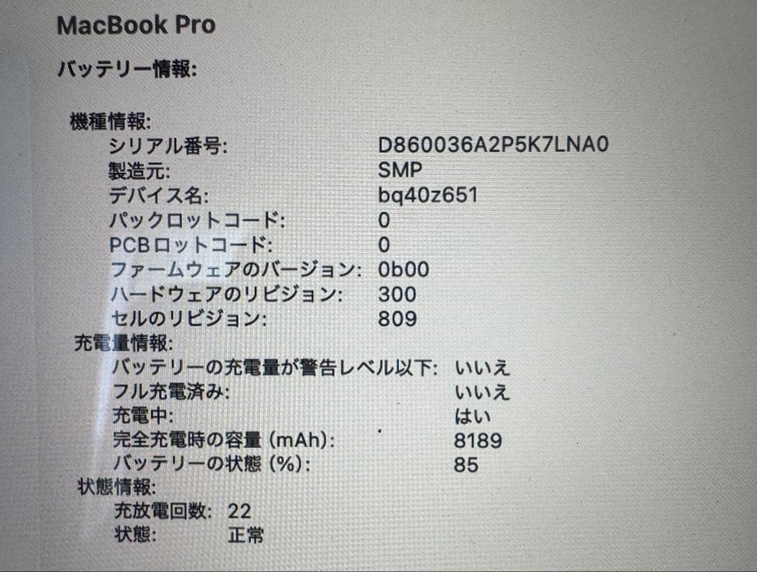 Macbook Pro 16インチ 16GB