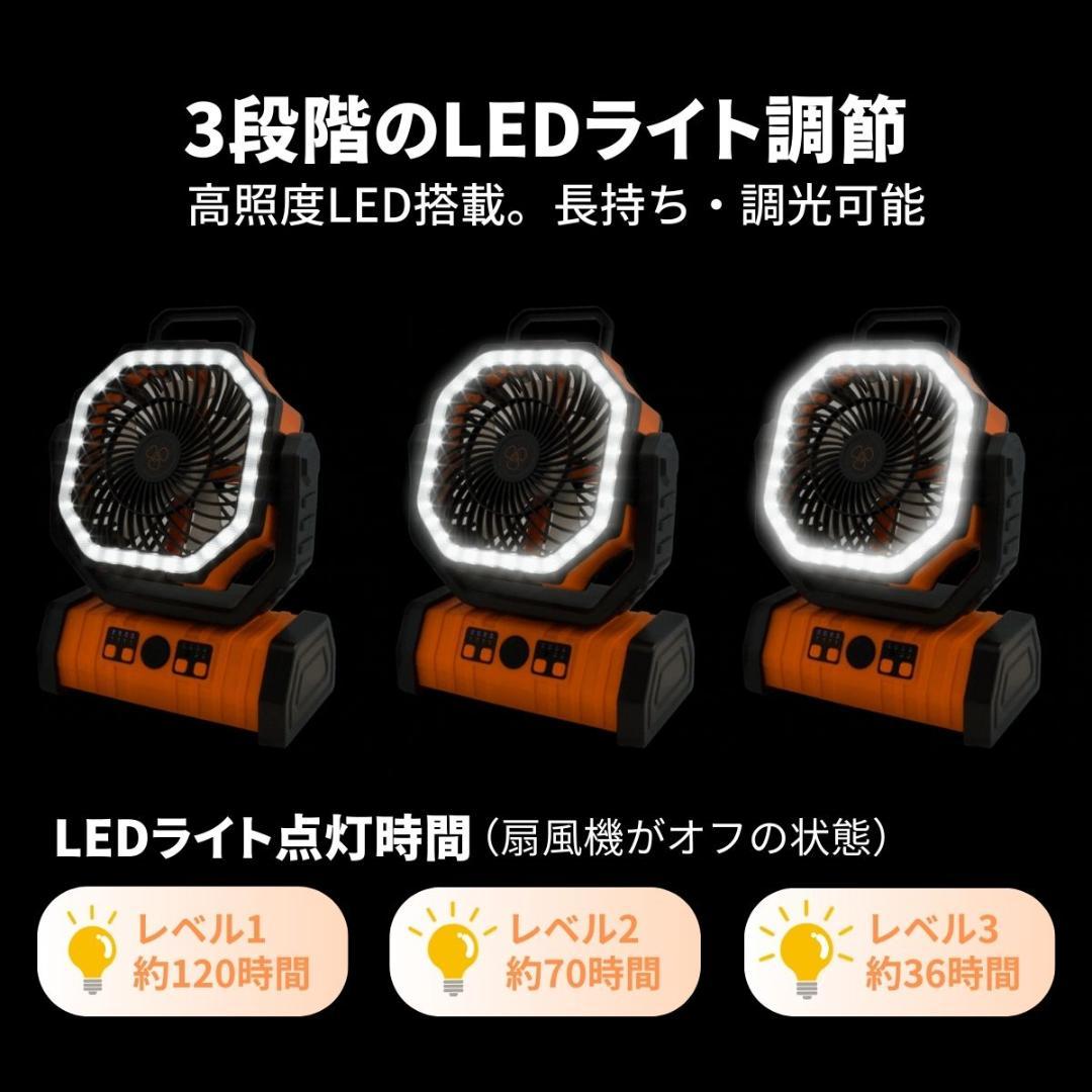 キャンプ 扇風機 20000mAh大容量(オレンジ)