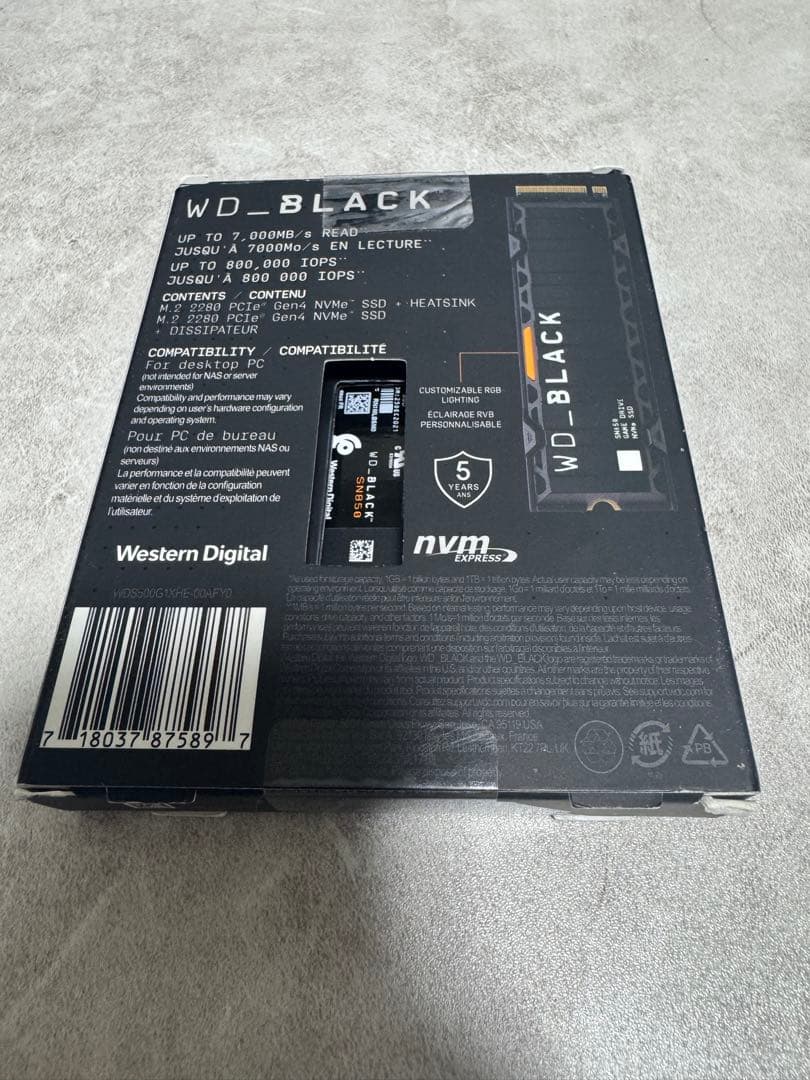 内蔵型SSD m.2ssd WD_BLACK 500GB