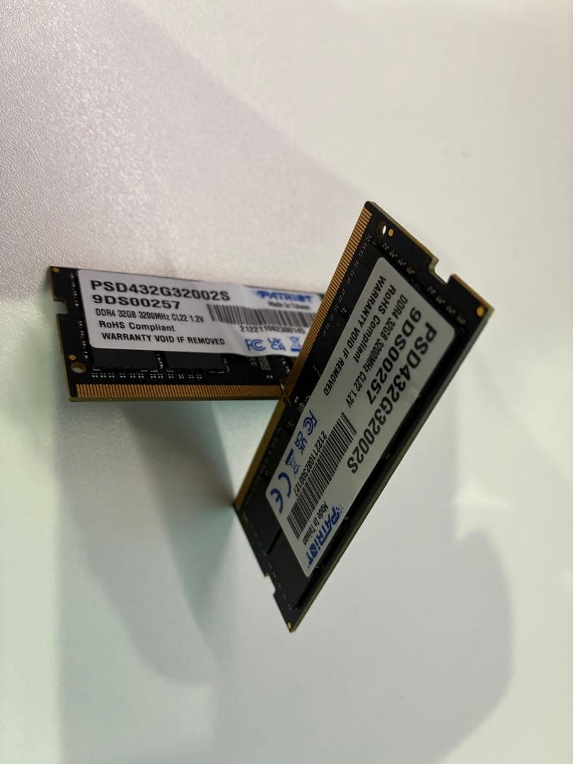 32GB DDR4 SO-DIMM メモリー 3200MHz x 2