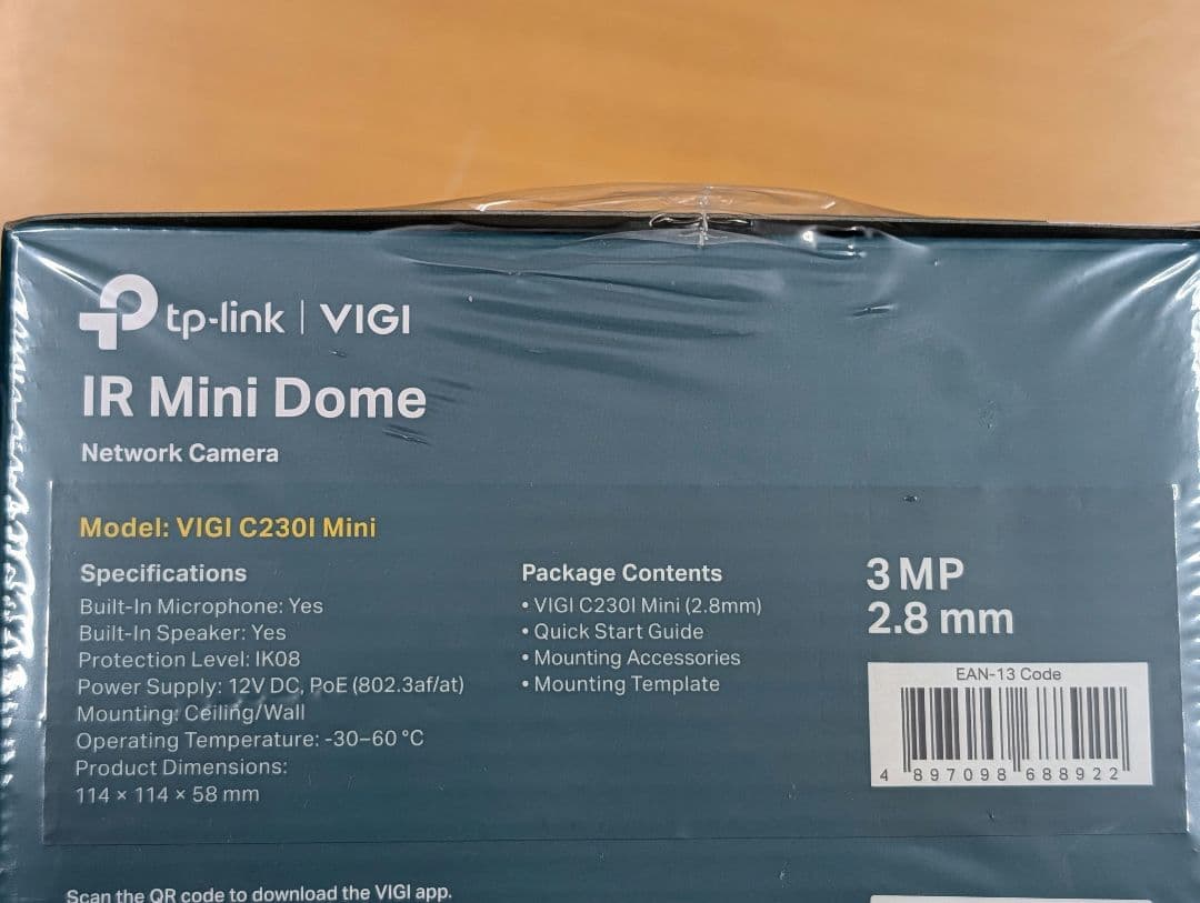 防犯カメラ tp-link VIGI IR Mini Dome C230I 3MP