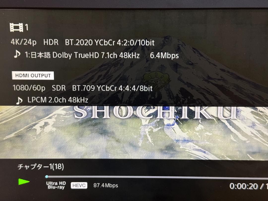【中古】SONY UBP-X800M2 UHD BDプレーヤー