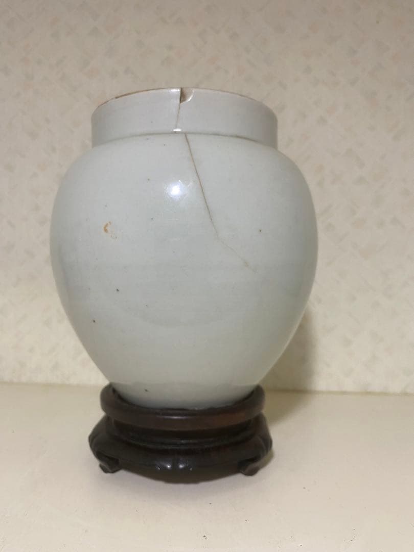 明代 甜白釉 缶 唐物 欧府釉 白磁 古美術品 骨董品