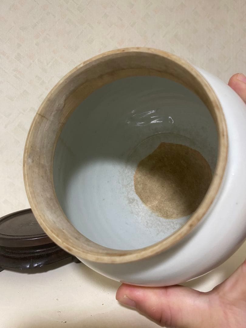 明代 甜白釉 缶 唐物 欧府釉 白磁 古美術品 骨董品