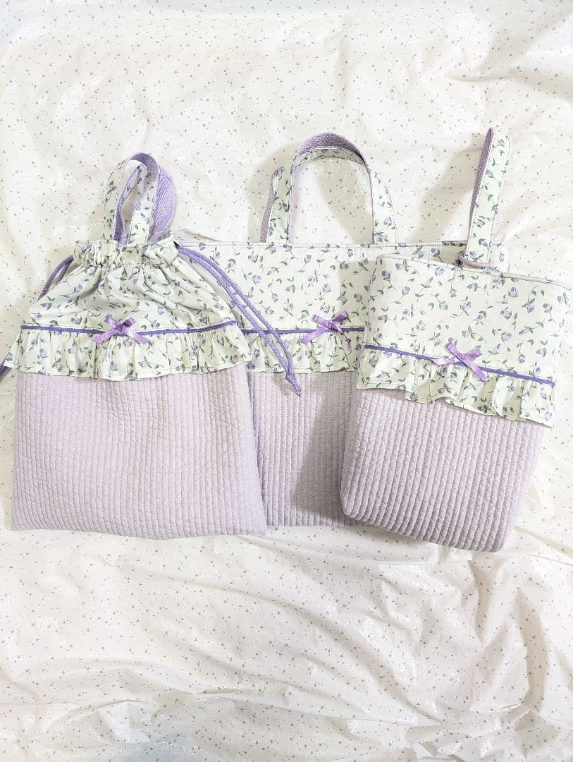 リバティ　レッスンバッグ上履き入れ体操服袋　フローラ×ヌビ