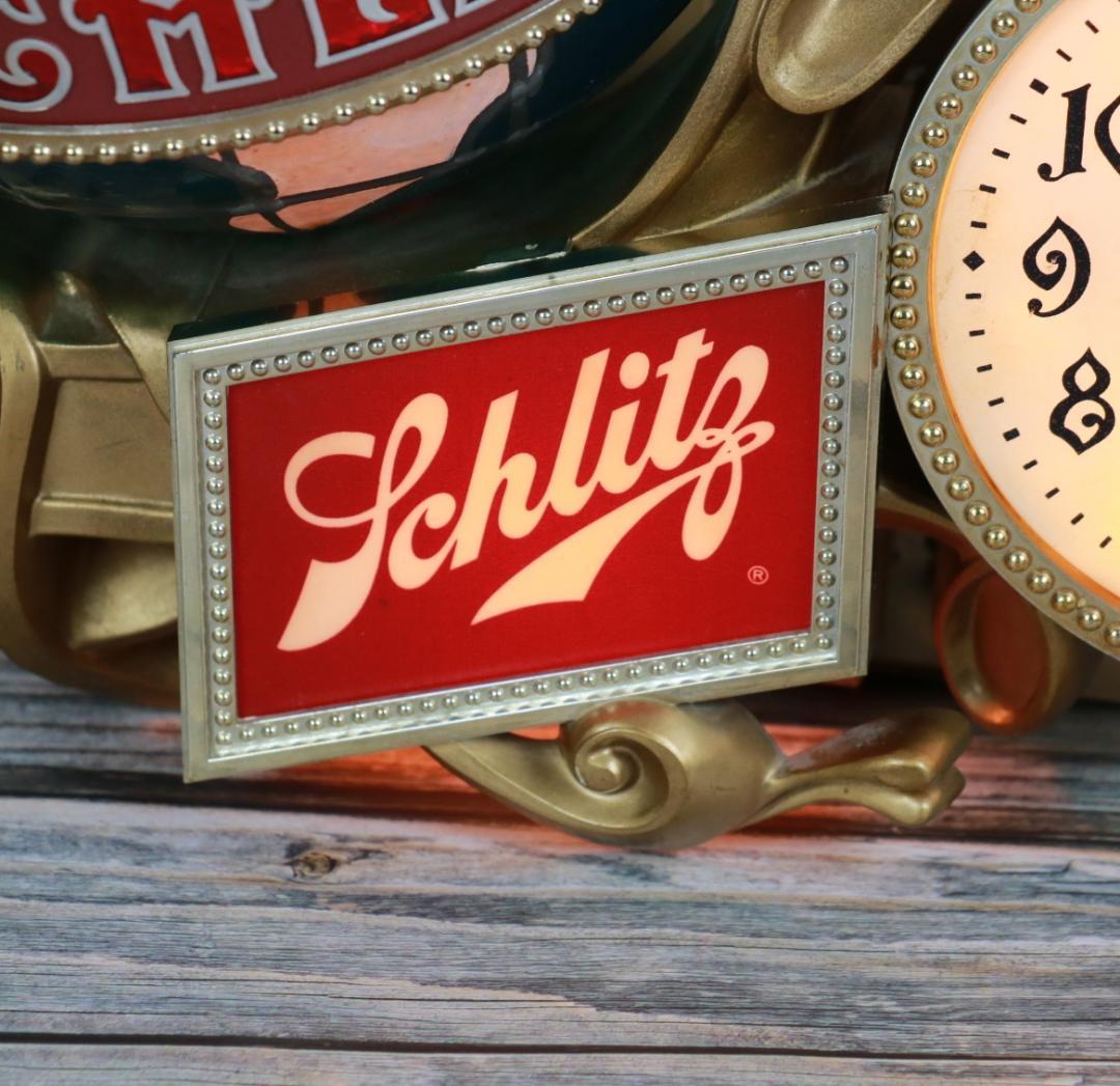 Schlitz シュリッツビール　地球儀型時計ライトサイン