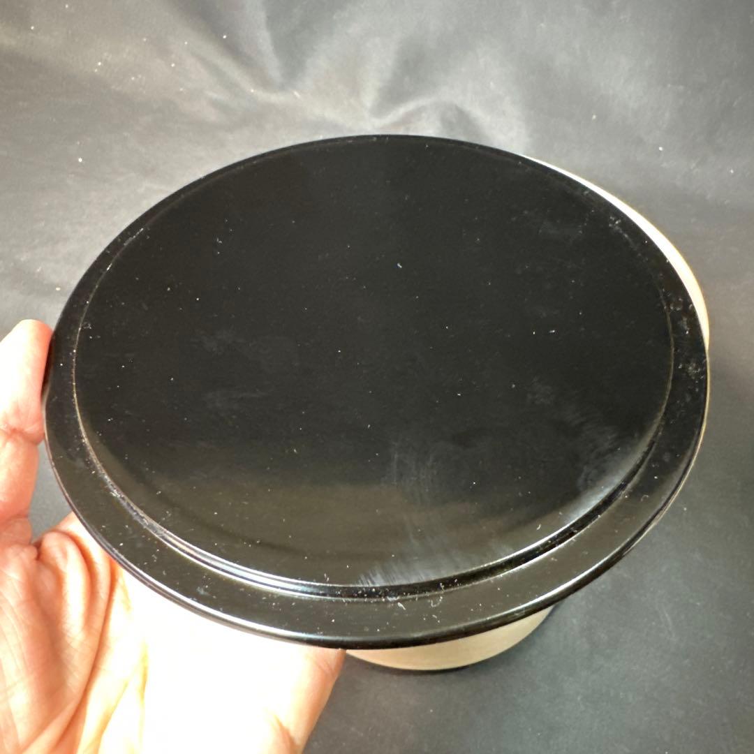 E914 送料無料　イタリア　水指　塗蓋　茶道具　ITALY FAENZA