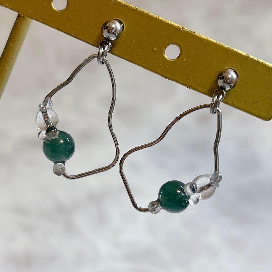 【ハンドメイド】 トップグレード グアテマラ翡翠 ピアス イヤリング 天然石