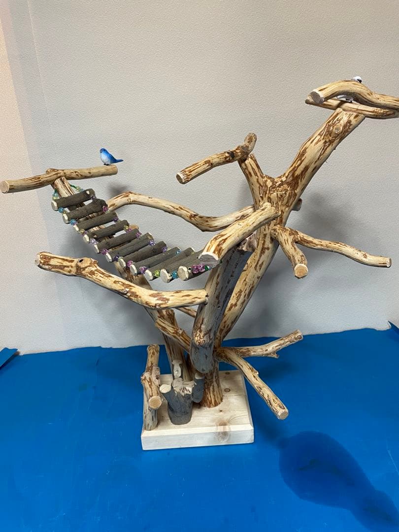 木製鳥用止まり木 多層構造