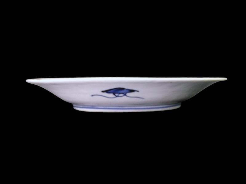 古伊万里　色絵　団龍紋に宝珠　花の図　７寸皿　３枚　珍品　C544AS-DBr