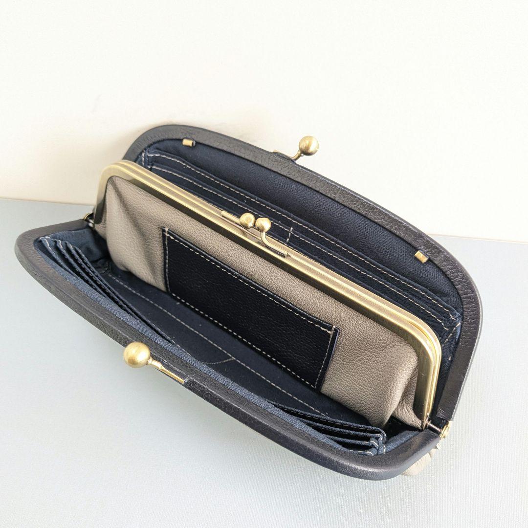 親子がま口お財布　ハンドメイド　革